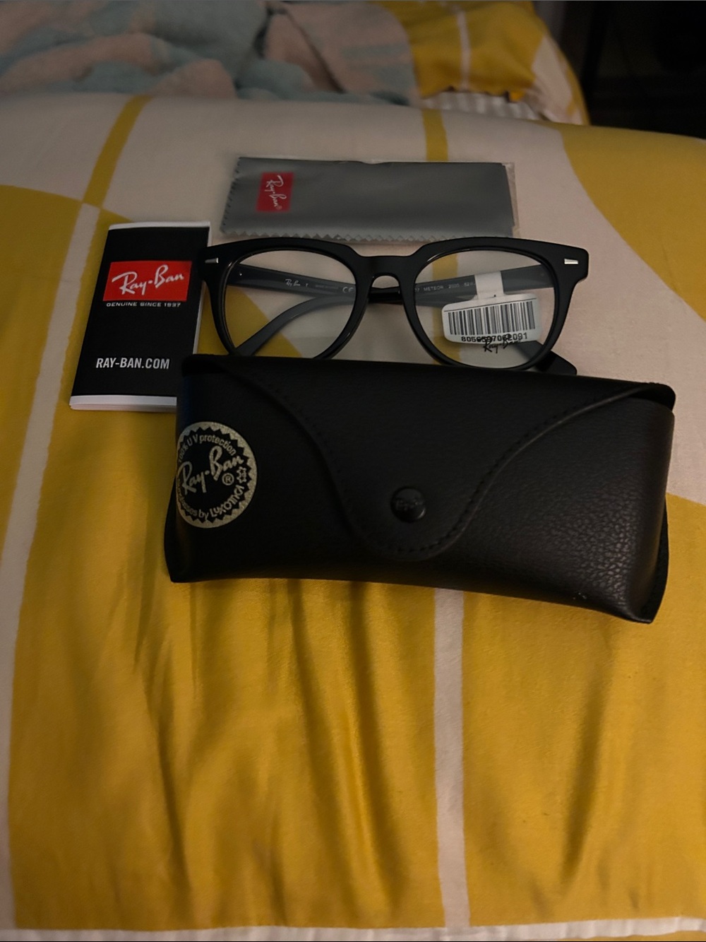 Ray-Ban Men's or  Women's Black Round Optical Glasses with Case & Cleaning cloth